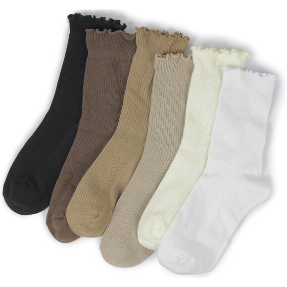 🆕Women Cream Casual Ankle Socks Cute Ruffle Lightweight Thin Cuff Frilly Design - Picture 2 of 6